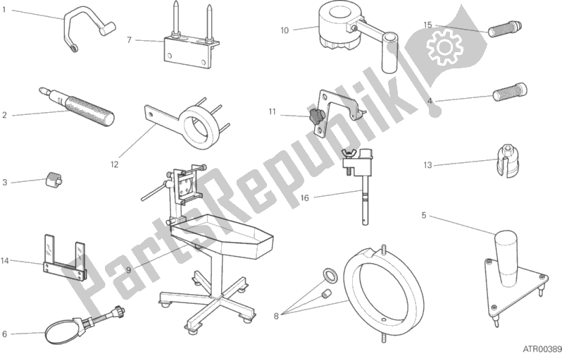All parts for the 001 - Workshop Service Tools of the Ducati Multistrada 1260 S ABS Thailand 2019